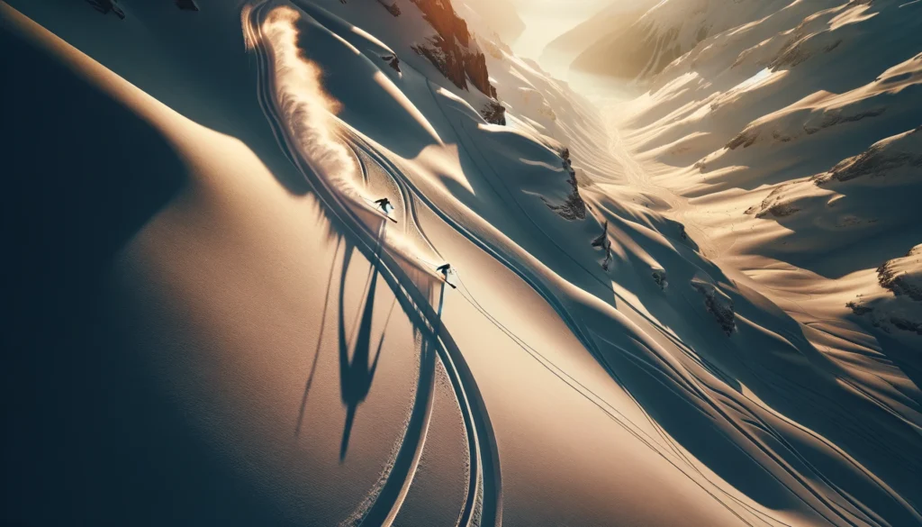 ski sunset